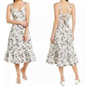 Rebecca Taylor Corset Midi Floral Cocktail Dress - Size 4 - NWT